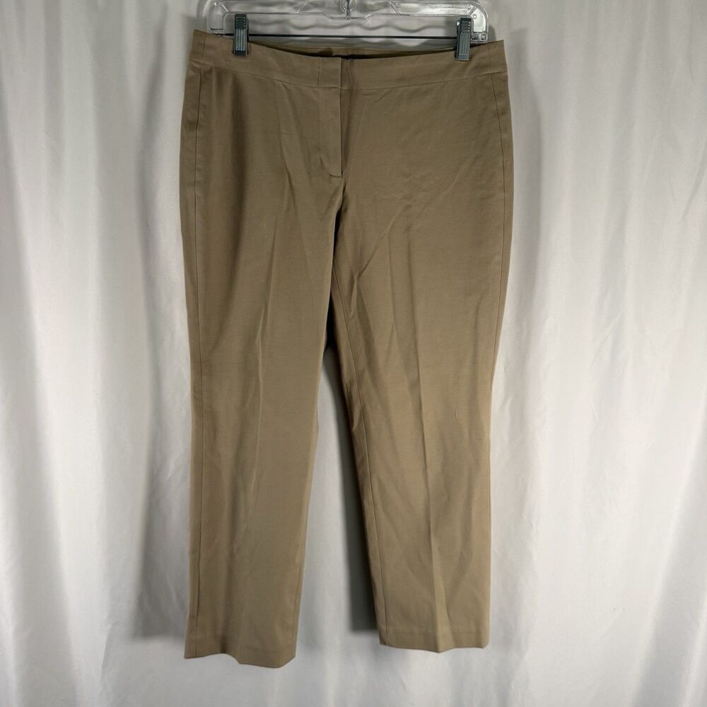 J Jill Pants Womens 6 Petite Khaki Flat Front Mid Rise Cotton Blend 24.5" Inseam